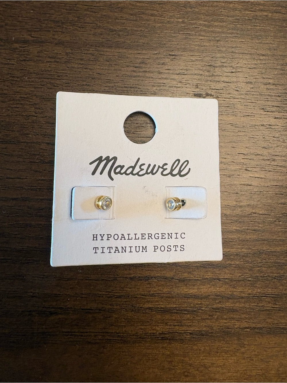 Madewell Gold-Tone Crystal Huggie Studs